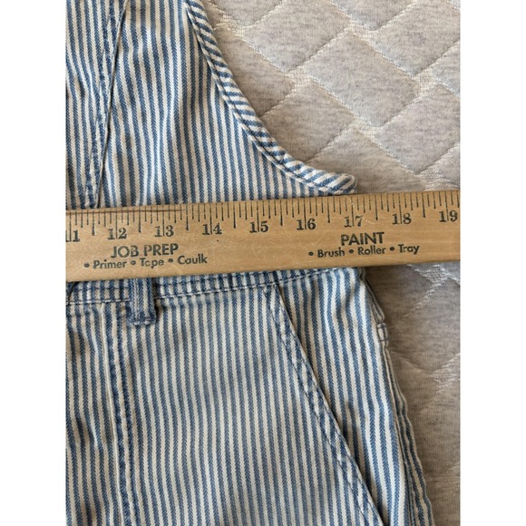 Pilcro Anthropologie Shortalls Womens‎ 30 Blue Railroad Stripe Button Front - Picture 9 of 11